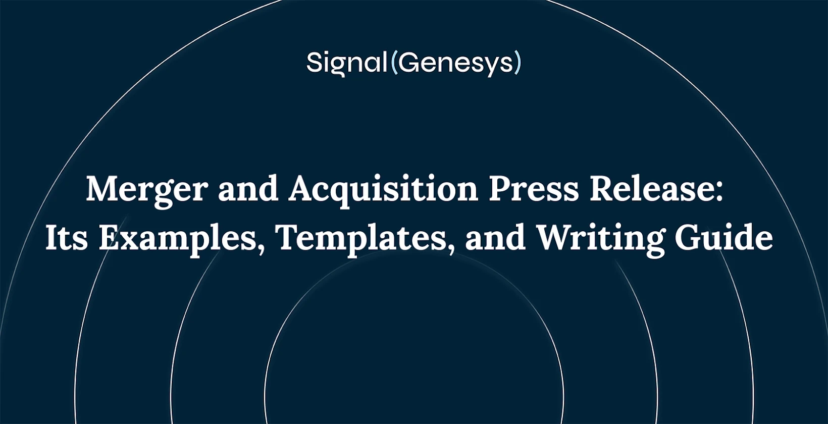 Merger and acquisition press release