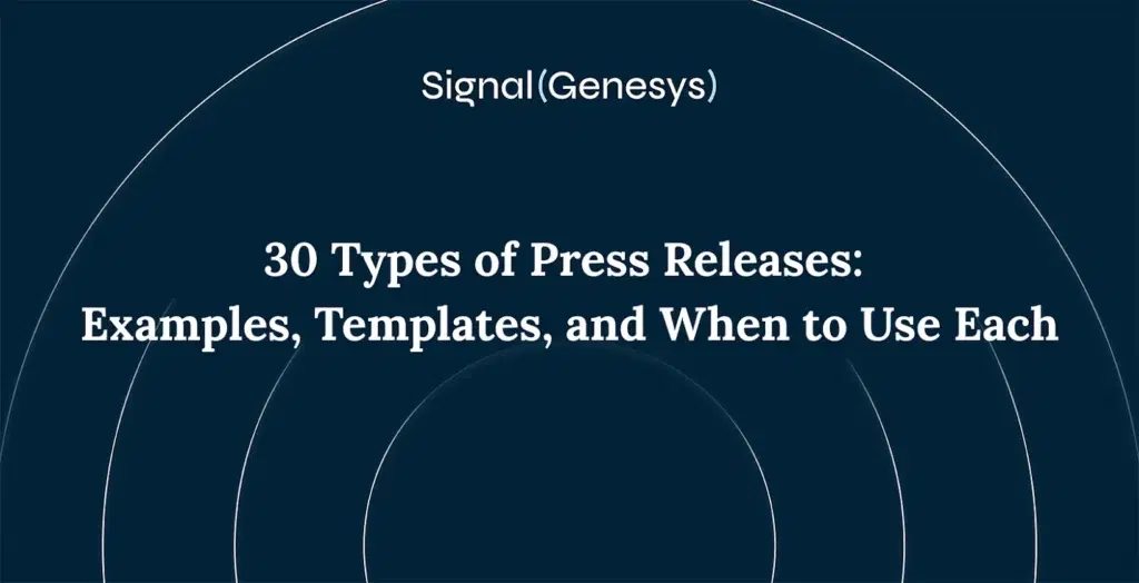 Types of press releases