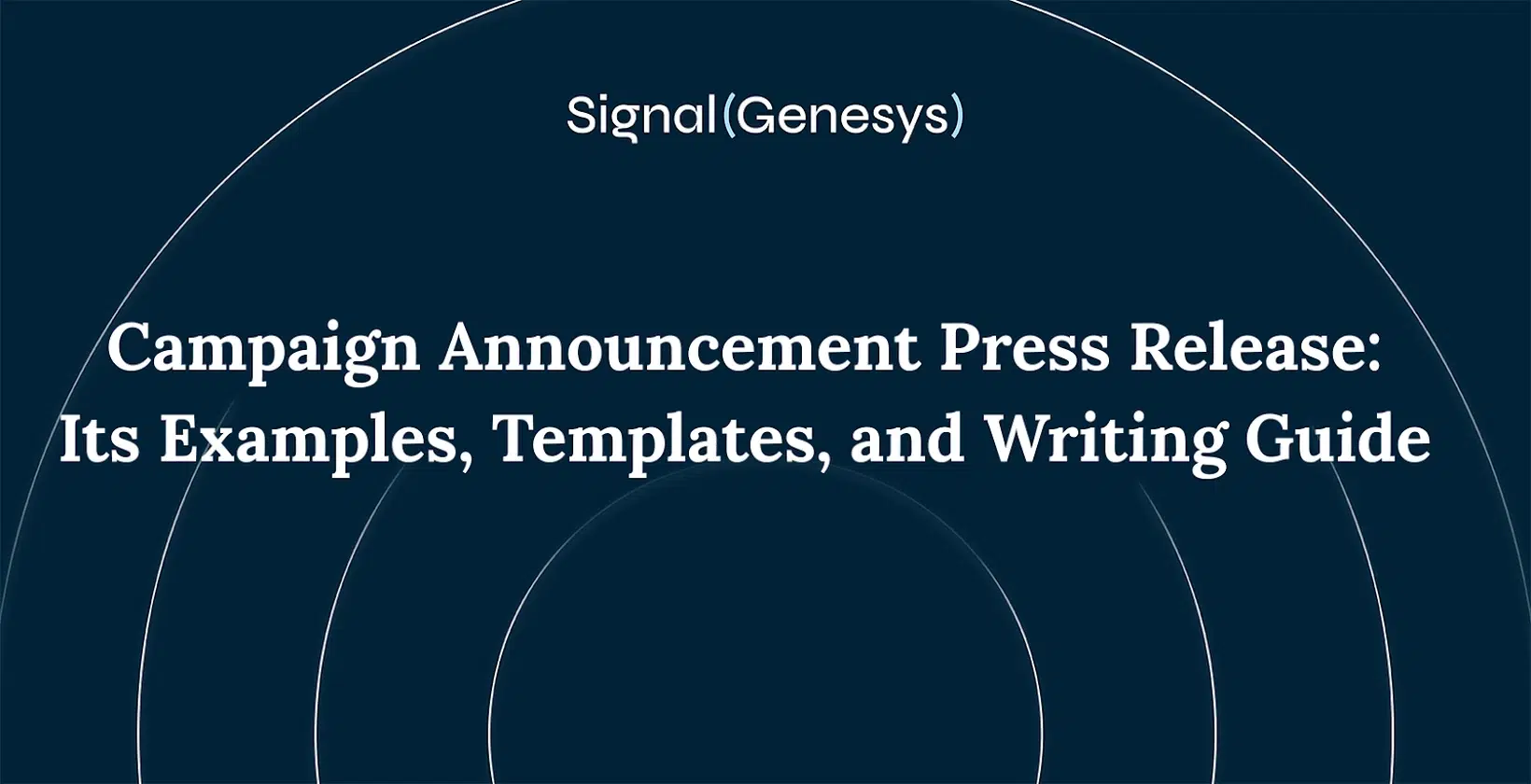 Campaign announcement press release