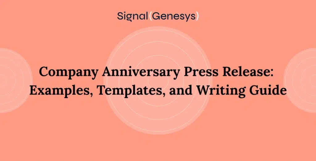 Company anniversary press release