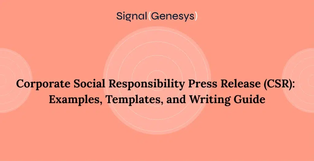 Corporate social responsibility press release