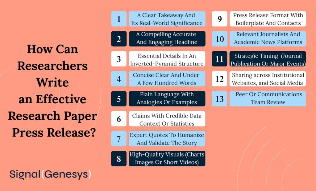 How can researchers write an effective research paper press release