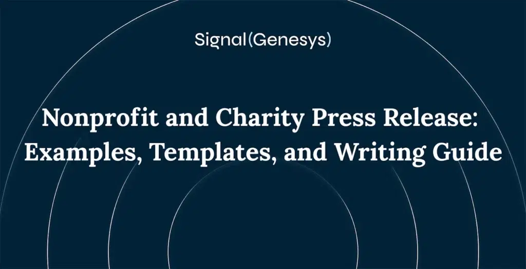 Nonprofit and charity press release