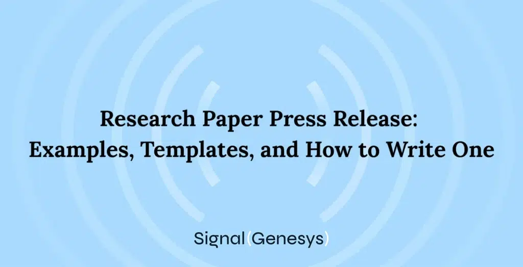 Research paper press release