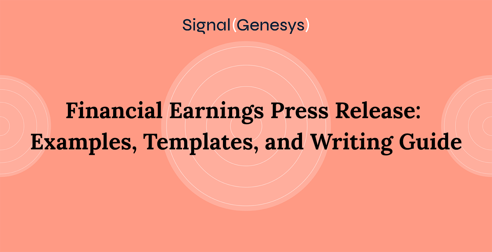 Financial Earnings Press Release